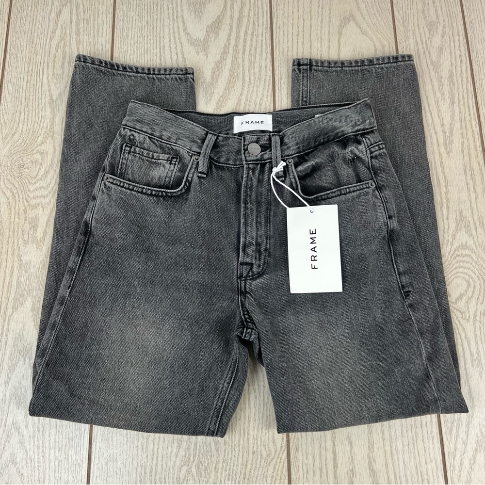 NWT Frame Le Piper High Waisted Crop Straight Leg Jeans 24 Ozone $258